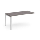 Adapt add on unit single 1600mm x 800mm - white frame and grey oak top