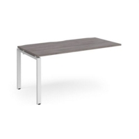 Adapt add on unit single 1600mm x 800mm - white frame and grey oak top