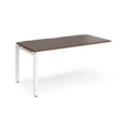 Adapt add on unit single 1600mm x 800mm - white frame and walnut top