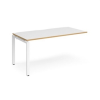 Adapt add on unit single 1600mm x 800mm - white frame and white top with oak edging