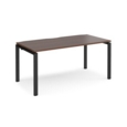 Adapt single desk 1600mm x 800mm - black frame and walnut top