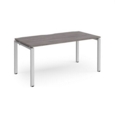Adapt starter unit single 1600mm x 800mm - silver frame and grey oak top
