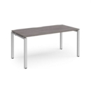 Adapt starter unit single 1600mm x 800mm - silver frame and grey oak top