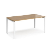 Adapt starter unit single 1600mm x 800mm - white frame and oak top