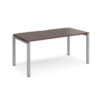 Adapt single desk 1600mm x 800mm - silver frame and walnut top