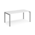 Adapt single desk 1600mm x 800mm - silver frame and white top