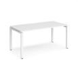 Adapt single desk 1600mm x 800mm - white frame and white top