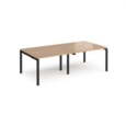 Adapt double back to back desks 2400mm x 1200mm - black frame and beech top