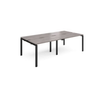 Adapt double back to back desks 2400mm x 1200mm - black frame and grey oak top