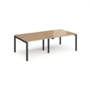 Adapt double back to back desks 2400mm x 1200mm - black frame and oak top