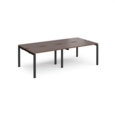 Adapt double back to back desks 2400mm x 1200mm - black frame and walnut top