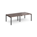 Adapt double back to back desks 2400mm x 1200mm - black frame and walnut top