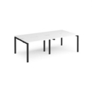 Adapt double back to back desks 2400mm x 1200mm - black frame and white top