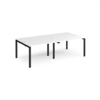Adapt double back to back desks 2400mm x 1200mm - black frame and white top