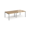 Adapt double back to back desks 2400mm x 1200mm - silver frame and oak top