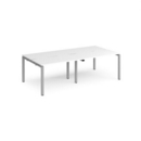 Adapt double back to back desks 2400mm x 1200mm - silver frame and white top