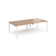 Adapt double back to back desks 2400mm x 1200mm - white frame and beech top
