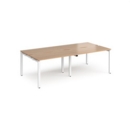 Adapt double back to back desks 2400mm x 1200mm - white frame and beech top