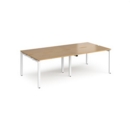 Adapt double back to back desks 2400mm x 1200mm - white frame and oak top