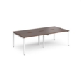 Adapt double back to back desks 2400mm x 1200mm - white frame and walnut top