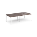 Adapt double back to back desks 2400mm x 1200mm - white frame and walnut top