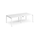 Adapt double back to back desks 2400mm x 1200mm - white frame and white top