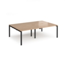 Adapt double back to back desks 2400mm x 1600mm - black frame and beech top