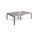 Adapt double back to back desks 2400mm x 1600mm - black frame and grey oak top