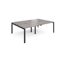 Adapt double back to back desks 2400mm x 1600mm - black frame and grey oak top