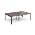 Adapt double back to back desks 2400mm x 1600mm - black frame and walnut top