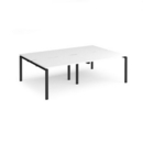 Adapt double back to back desks 2400mm x 1600mm - black frame and white top