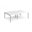 Adapt double back to back desks 2400mm x 1600mm - silver frame and white top