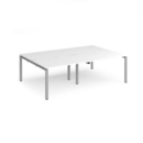 Adapt double back to back desks 2400mm x 1600mm - silver frame and white top