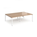 Adapt double back to back desks 2400mm x 1600mm - white frame and beech top