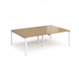 Adapt double back to back desks 2400mm x 1600mm - white frame and oak top