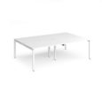 Adapt double back to back desks 2400mm x 1600mm - white frame and white top