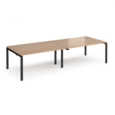 Adapt double back to back desks 2800mm x 1200mm - black frame and beech top