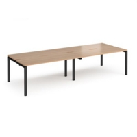 Adapt double back to back desks 2800mm x 1200mm - black frame and beech top