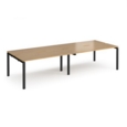 Adapt double back to back desks 2800mm x 1200mm - black frame and oak top