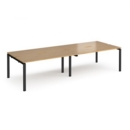 Adapt double back to back desks 2800mm x 1200mm - black frame and oak top