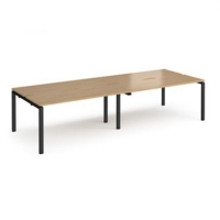 Adapt double back to back desks 2800mm x 1200mm - black frame and oak top