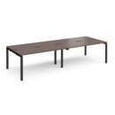Adapt double back to back desks 2800mm x 1200mm - black frame and walnut top