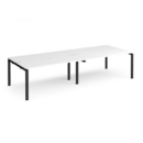 Adapt double back to back desks 2800mm x 1200mm - black frame and white top