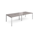 Adapt double back to back desks 2800mm x 1200mm - silver frame and grey oak top
