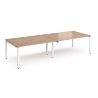 Adapt double back to back desks 2800mm x 1200mm - white frame and beech top
