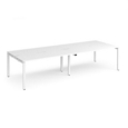 Adapt double back to back desks 2800mm x 1200mm - white frame and white top