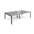 Adapt double back to back desks 2800mm x 1600mm - black frame and grey oak top