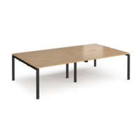 Adapt double back to back desks 2800mm x 1600mm - black frame and oak top