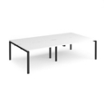 Adapt double back to back desks 2800mm x 1600mm - black frame and white top