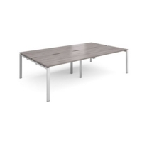 Adapt double back to back desks 2800mm x 1600mm - silver frame and grey oak top
